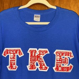 NWOT/Gildan Tau Kappa Epsilon TKE Royal Blue Short Sleeve Tee Shirt-Size Large